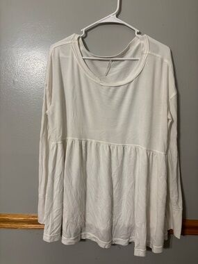 Free People Forever Your Girl Babydoll Top White Small